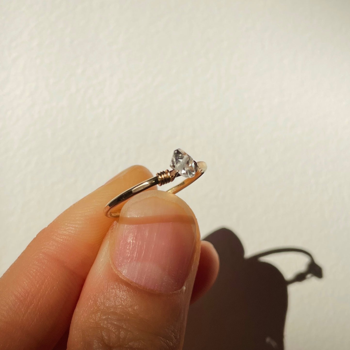 Herkimer Diamond Ring - Gold Filled