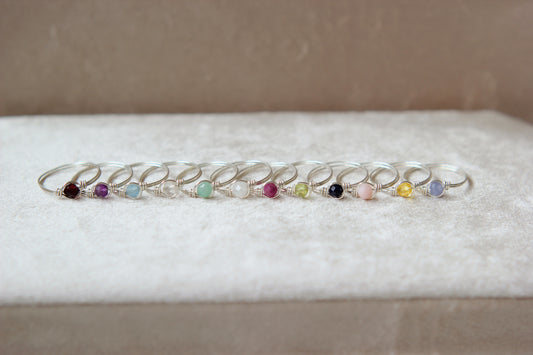 Birthstone Kotsubu Ring | silver