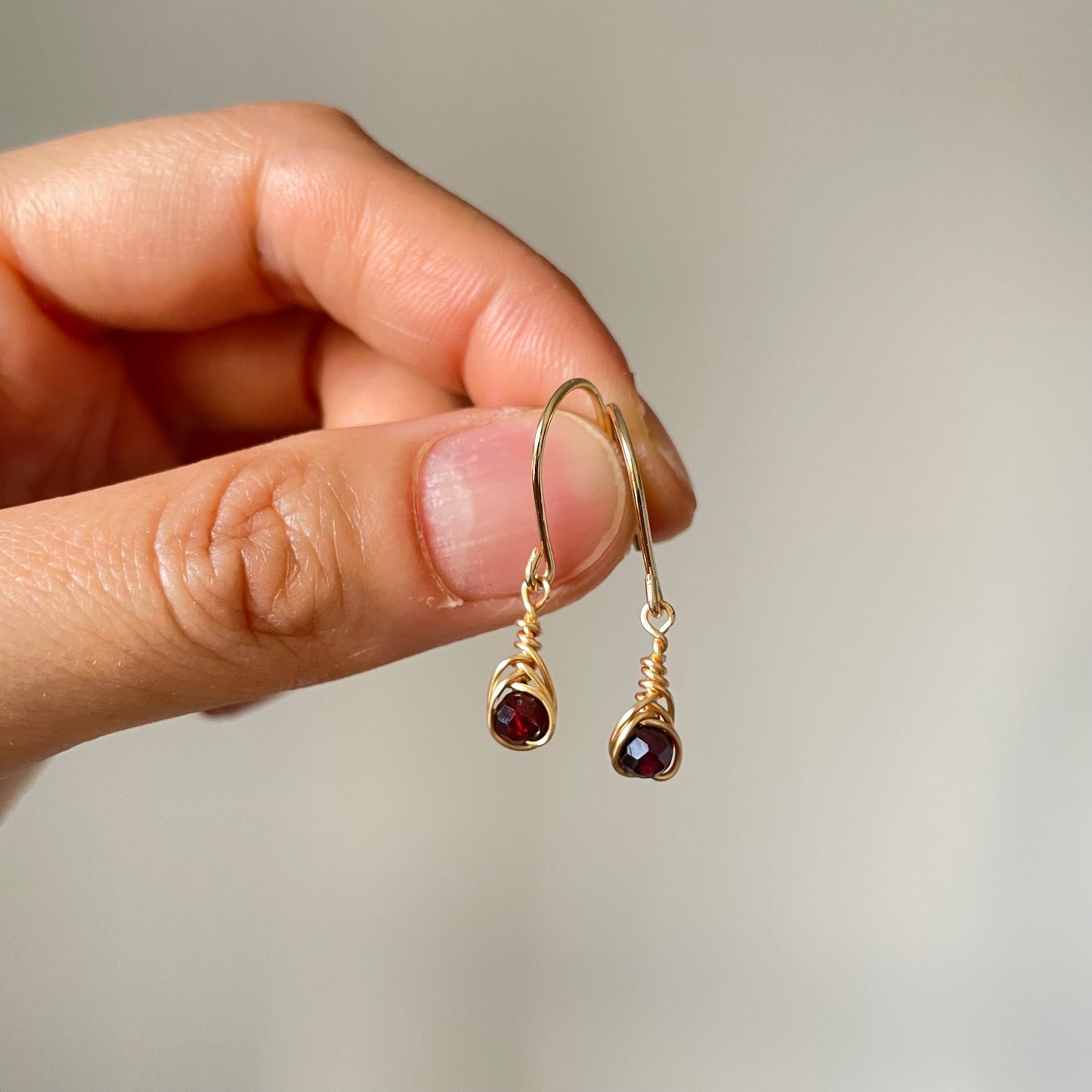 Birthstone Minimal Earrings - Gold Filled