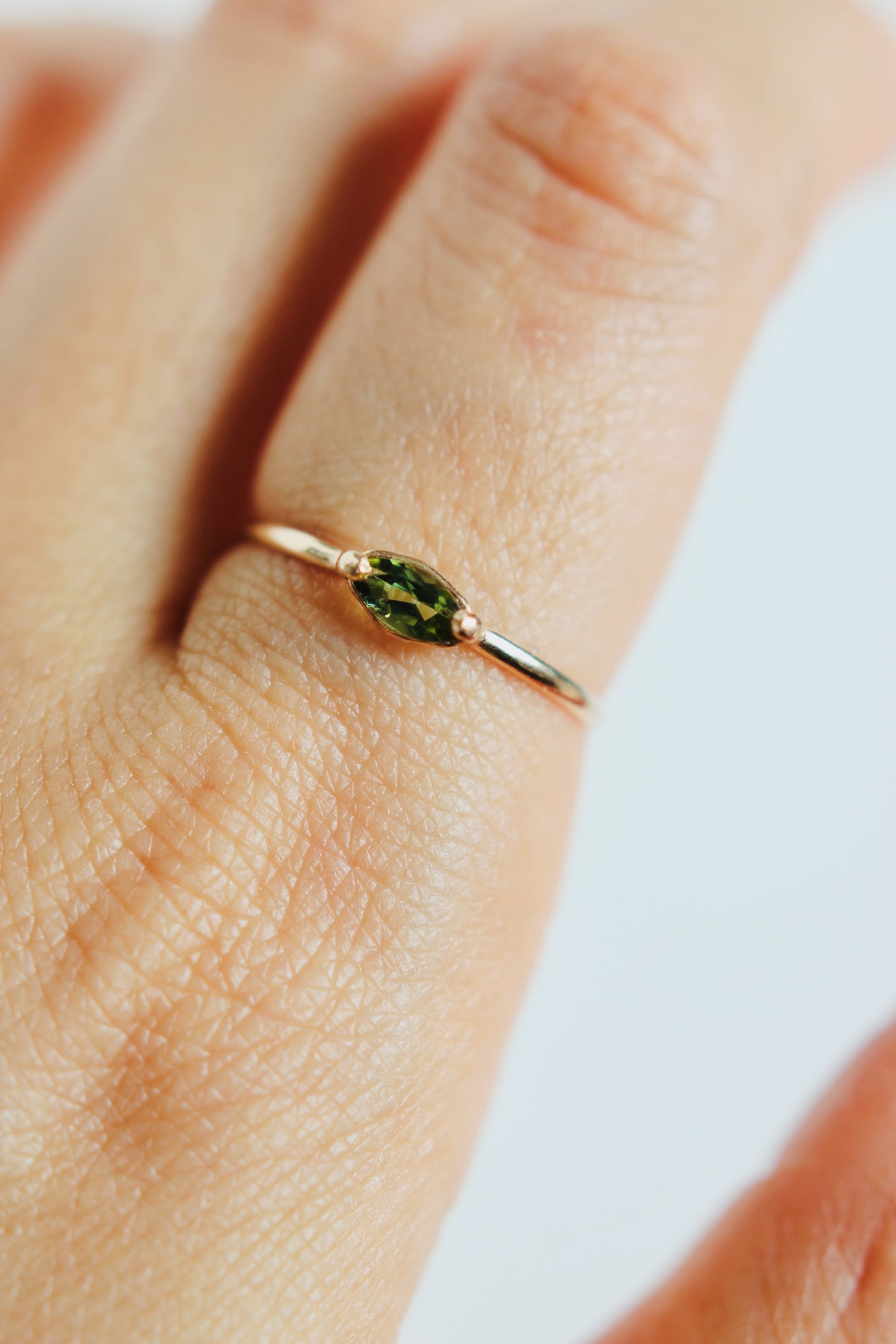 Green Tourmaline ring | gold-filled | size 7.25