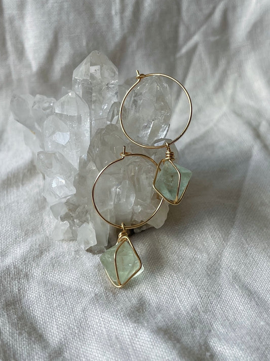 Fluorite Hoops | ONE OF A KIND & READY TO SHIP
