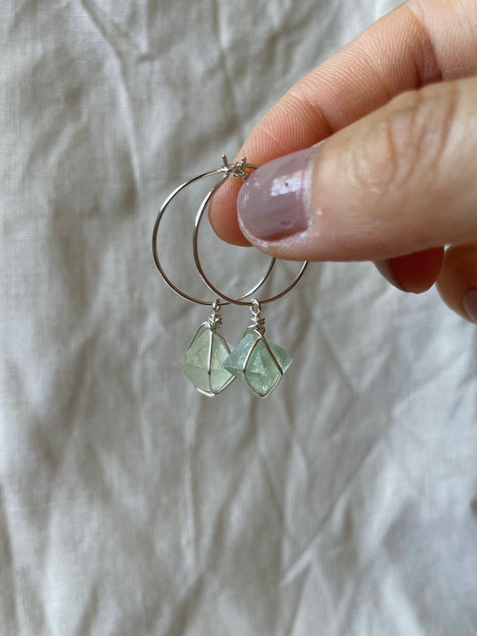 Fluorite Hoops | ONE OF A KIND & READY TO SHIP
